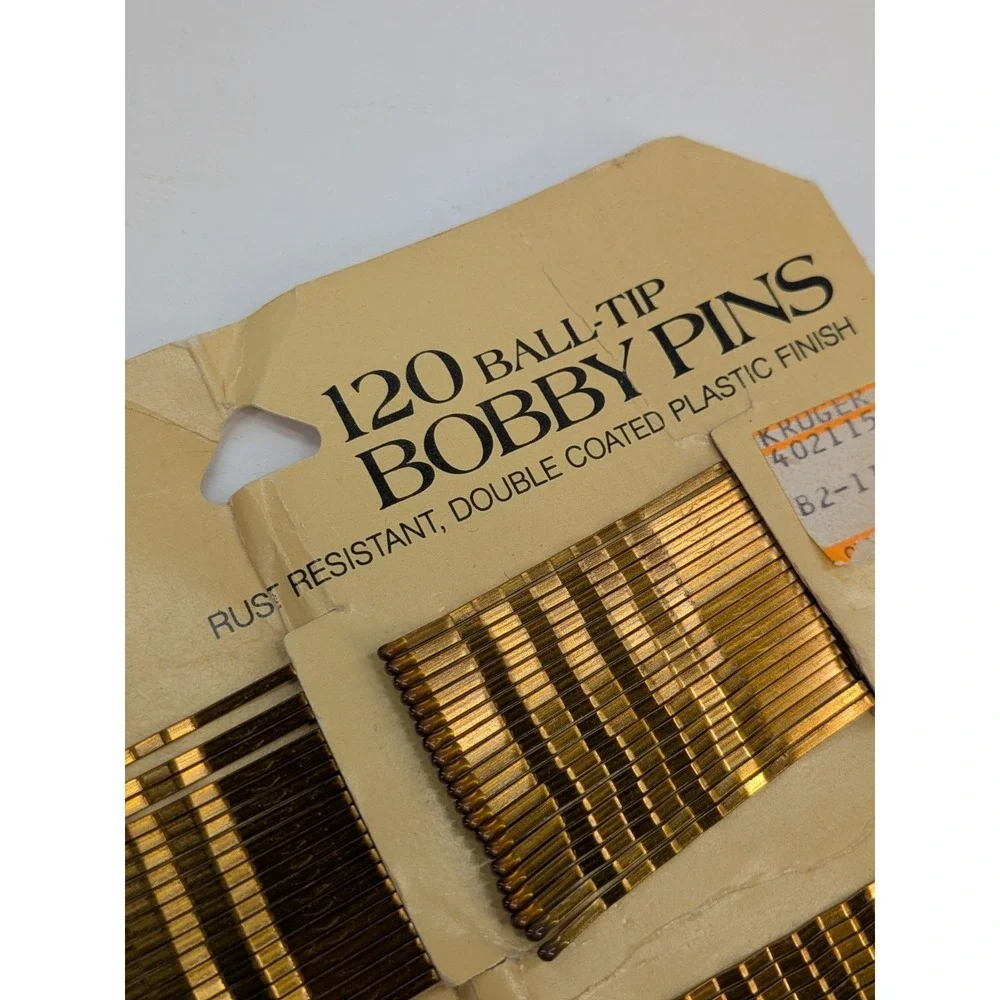 VTG 1982🚨Goody Bobby Pins 120* Rust Resistant Double Coated Gold/Brass #839 USA